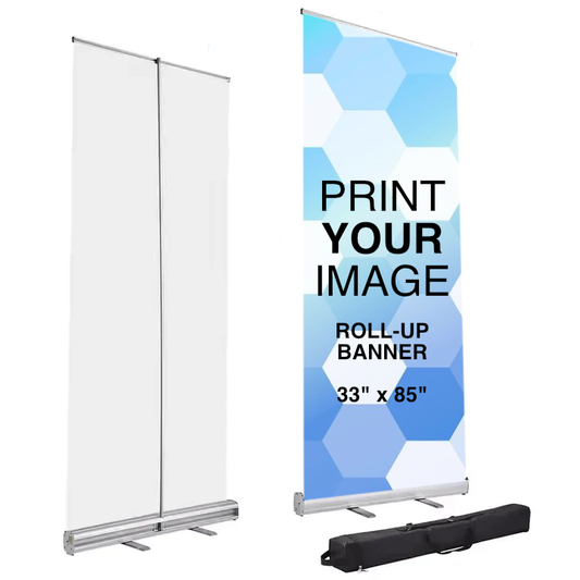 Support de bannière enroulable (33" x 85") avec impression